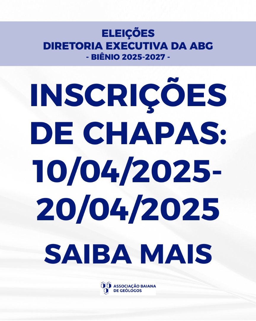 Foto que representa Aberta inscrição de chapas para a eleição da nova Diretoria Executiva da ABG – Biênio 2025/2027